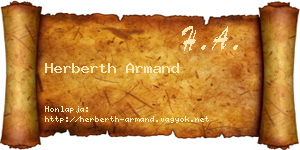 Herberth Armand névjegykártya